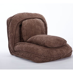 English Elm [video Provided] Foldable Floor Lounger with Five Locking Positions Plush Cotton Fill Living Room Brown W1628P187575