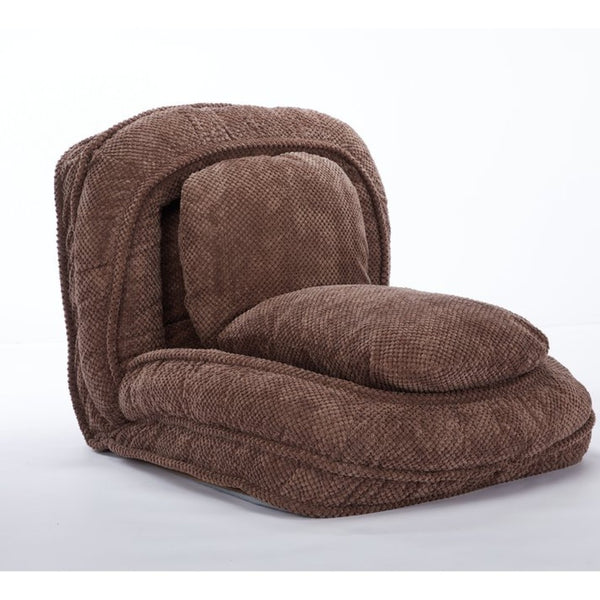 English Elm [video Provided] Foldable Floor Lounger with Five Locking Positions Plush Cotton Fill Living Room Brown W1628P187575