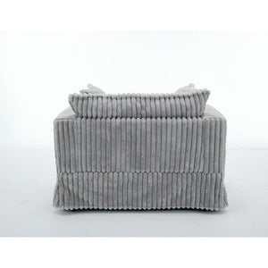 English Elm [new Arrived] Oversized Corduroy Chaise Lounge with Movable Ottoman for Living Room Light Gray W1628P206065