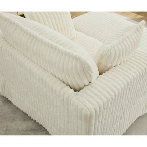 English Elm [new Arrived] Oversized Corduroy Chaise Lounge with Movable Ottoman for Living Room Beige W1628P206066