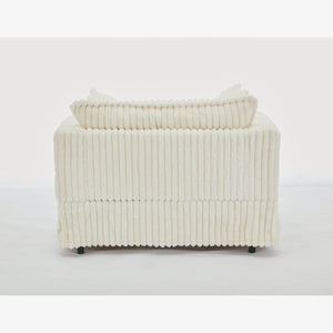 English Elm [new Arrived] Oversized Corduroy Chaise Lounge with Movable Ottoman for Living Room Beige W1628P206066