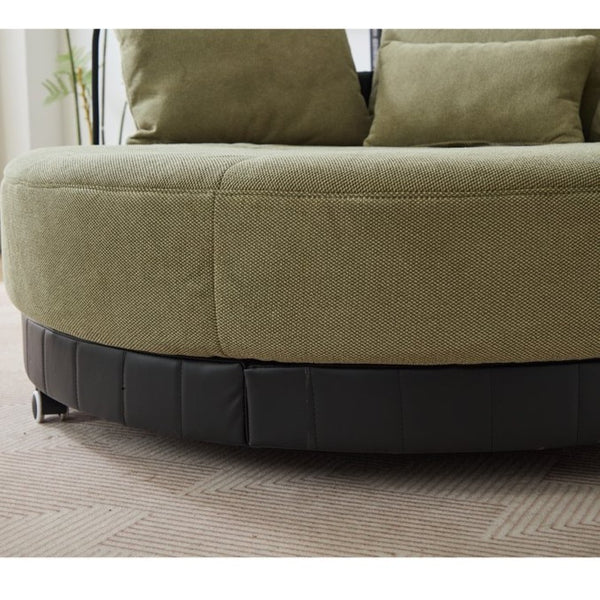 English Elm [new Arrived] Oversized Round Swivel Accent Chair with 360 Rotation Polyester Upholstery Green W1628P218358