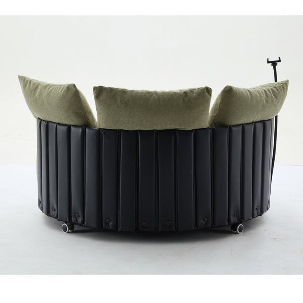 English Elm [new Arrived] Oversized Round Swivel Accent Chair with 360 Rotation Polyester Upholstery Green W1628P218358