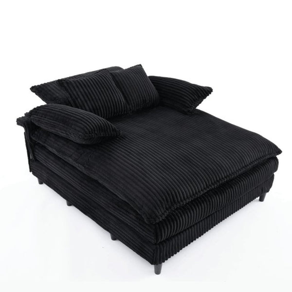 English Elm [new Arrived] Corduroy Oversized Chaise Lounge with Reclining Backrest and Deep Plush Seat W1628P252005