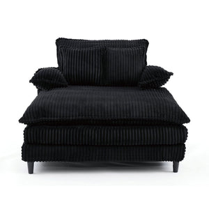 English Elm [new Arrived] Corduroy Oversized Chaise Lounge with Reclining Backrest and Deep Plush Seat W1628P252005