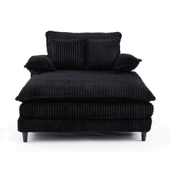 English Elm [new Arrived] Corduroy Oversized Chaise Lounge with Reclining Backrest and Deep Plush Seat W1628P252005