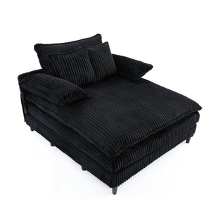 English Elm [new Arrived] Corduroy Oversized Chaise Lounge with Reclining Backrest and Deep Plush Seat W1628P252005