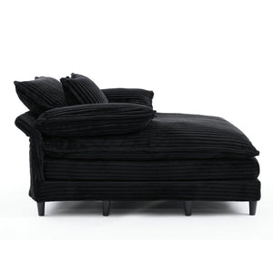 English Elm [new Arrived] Corduroy Oversized Chaise Lounge with Reclining Backrest and Deep Plush Seat W1628P252005
