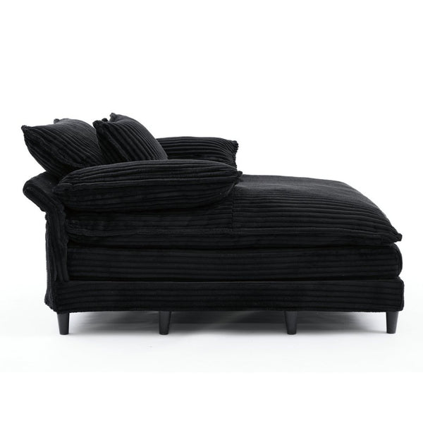 English Elm [new Arrived] Corduroy Oversized Chaise Lounge with Reclining Backrest and Deep Plush Seat W1628P252005
