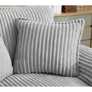 English Elm [new Arrived] Corduroy Oversized Chaise Lounge with Reclining Backrest and Deep Plush Seat Gray W1628P252006