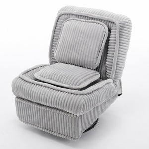 English Elm [new Arrived] Corduroy Swivel Recliner Chair with Glider Base for Small Living Spaces Gray W1628P264783