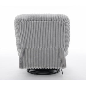 English Elm [new Arrived] Corduroy Swivel Recliner Chair with Glider Base for Small Living Spaces Gray W1628P264783