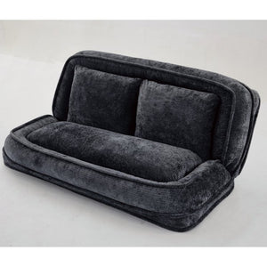 English Elm [new Chenille Floor Loveseat Sleeper with Adjustable Backrest for Two Adults and Pets Black W1628P348791