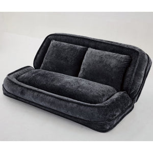English Elm [new Chenille Floor Loveseat Sleeper with Adjustable Backrest for Two Adults and Pets Black W1628P348791