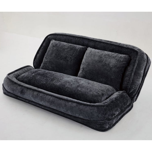 English Elm [new Chenille Floor Loveseat Sleeper with Adjustable Backrest for Two Adults and Pets Black W1628P348791