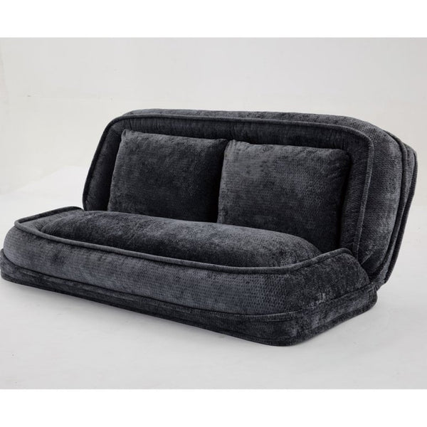 English Elm [new Chenille Floor Loveseat Sleeper with Adjustable Backrest for Two Adults and Pets Black W1628P348791