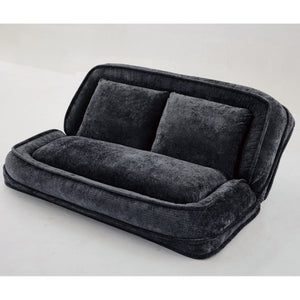 English Elm [new Chenille Floor Loveseat Sleeper with Adjustable Backrest for Two Adults and Pets Black W1628P348791