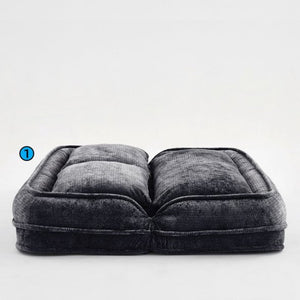 English Elm [new Chenille Floor Loveseat Sleeper with Adjustable Backrest for Two Adults and Pets Black W1628P348791