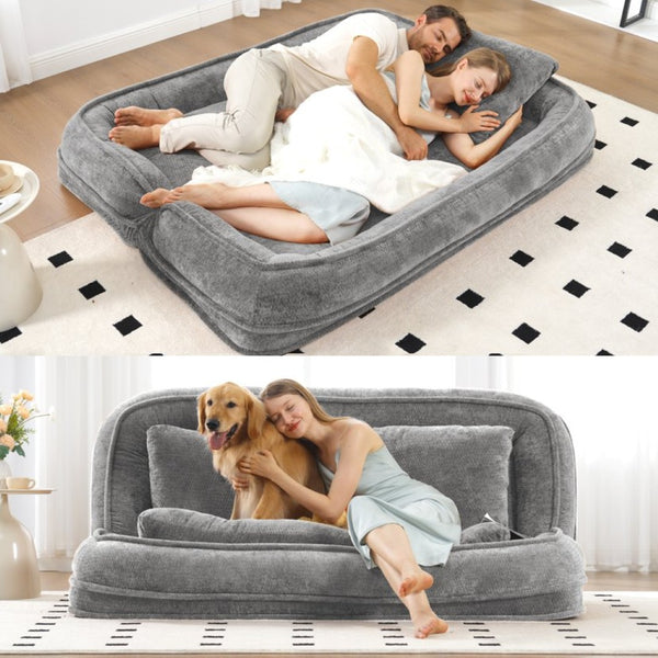 English Elm [new Chenille Floor Loveseat Sleeper with Adjustable Backrest for Two Adults and Pets Light Gray W1628P348792