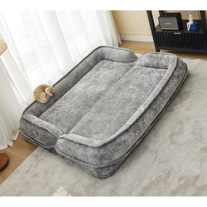 English Elm [new Chenille Floor Loveseat Sleeper with Adjustable Backrest for Two Adults and Pets Light Gray W1628P348792