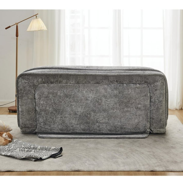 English Elm [new Chenille Floor Loveseat Sleeper with Adjustable Backrest for Two Adults and Pets Light Gray W1628P348792