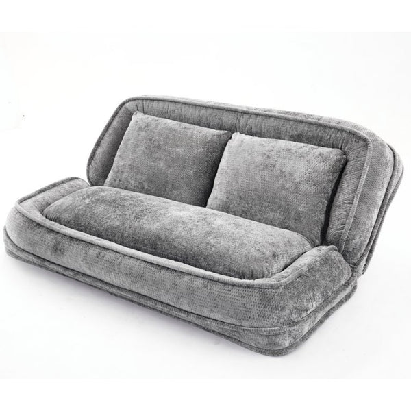 English Elm [new Chenille Floor Loveseat Sleeper with Adjustable Backrest for Two Adults and Pets Light Gray W1628P348792