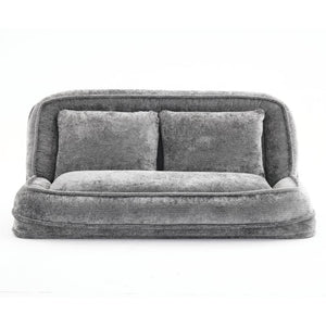 English Elm [new Chenille Floor Loveseat Sleeper with Adjustable Backrest for Two Adults and Pets Light Gray W1628P348792