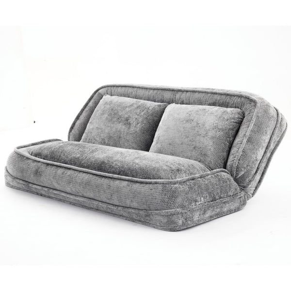 English Elm [new Chenille Floor Loveseat Sleeper with Adjustable Backrest for Two Adults and Pets Light Gray W1628P348792