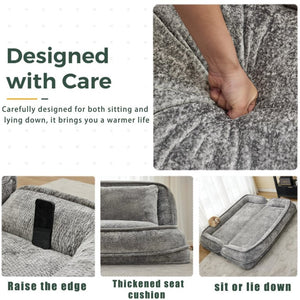 English Elm [new Chenille Floor Loveseat Sleeper with Adjustable Backrest for Two Adults and Pets Light Gray W1628P348792