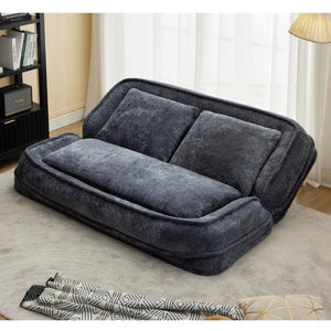 English Elm [new Chenille Floor Loveseat Sleeper with Adjustable Backrest for Two Adults and Pets Dark Gray W1628P348793