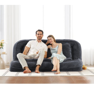 English Elm [new Chenille Floor Loveseat Sleeper with Adjustable Backrest for Two Adults and Pets Dark Gray W1628P348793