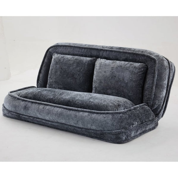 English Elm [new Chenille Floor Loveseat Sleeper with Adjustable Backrest for Two Adults and Pets Dark Gray W1628P348793