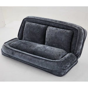 English Elm [new Chenille Floor Loveseat Sleeper with Adjustable Backrest for Two Adults and Pets Dark Gray W1628P348793