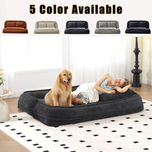 English Elm [new Chenille Floor Loveseat Sleeper with Adjustable Backrest for Two Adults and Pets Dark Gray W1628P348793