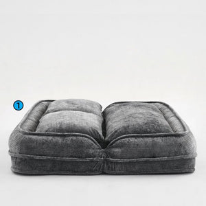 English Elm [new Chenille Floor Loveseat Sleeper with Adjustable Backrest for Two Adults and Pets Dark Gray W1628P348793