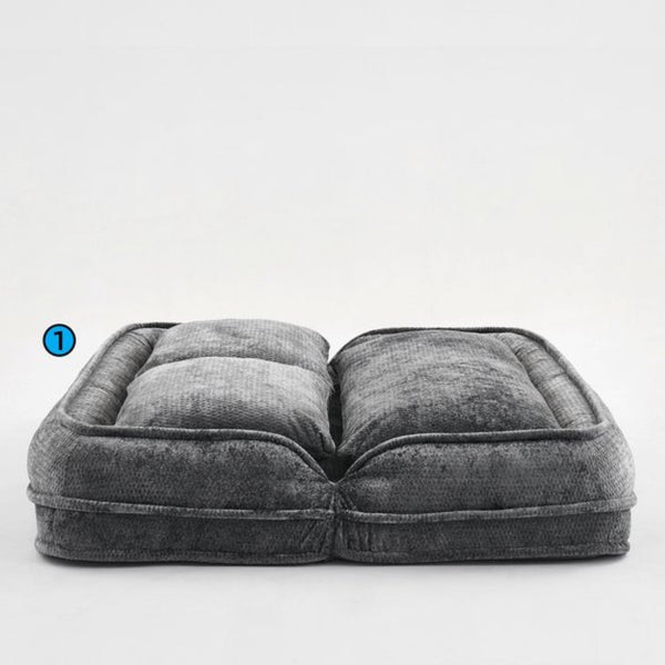 English Elm [new Chenille Floor Loveseat Sleeper with Adjustable Backrest for Two Adults and Pets Dark Gray W1628P348793