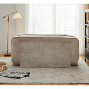 English Elm [new Chenille Floor Loveseat Sleeper with Adjustable Backrest for Two Adults and Pets Beige W1628P348795