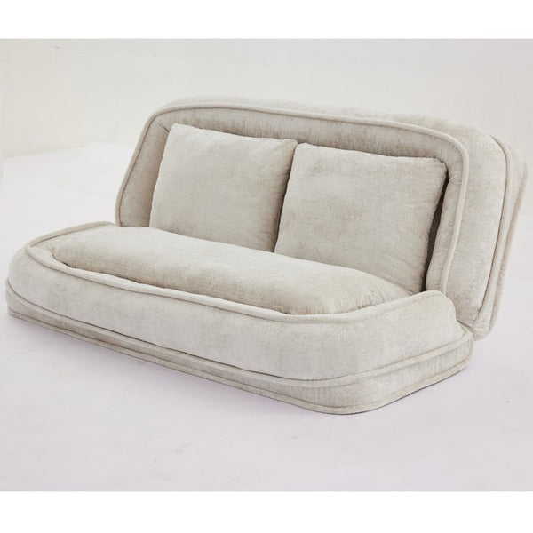 English Elm [new Chenille Floor Loveseat Sleeper with Adjustable Backrest for Two Adults and Pets Beige W1628P348795