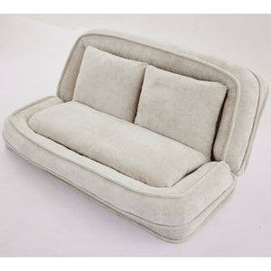 English Elm [new Chenille Floor Loveseat Sleeper with Adjustable Backrest for Two Adults and Pets Beige W1628P348795