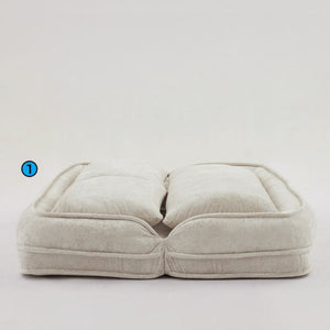 English Elm [new Chenille Floor Loveseat Sleeper with Adjustable Backrest for Two Adults and Pets Beige W1628P348795