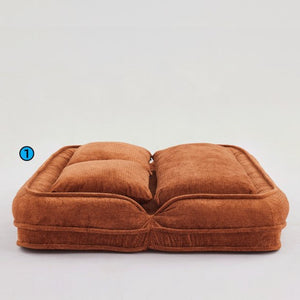 English Elm [new Chenille Floor Loveseat Sleeper with Adjustable Backrest for Two Adults and Pets Orange W1628P348796