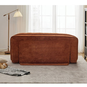 English Elm [new Chenille Floor Loveseat Sleeper with Adjustable Backrest for Two Adults and Pets Orange W1628P348796