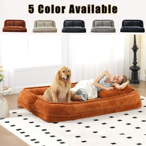 English Elm [new Chenille Floor Loveseat Sleeper with Adjustable Backrest for Two Adults and Pets Orange W1628P348796