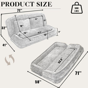 English Elm [new Chenille Floor Loveseat Sleeper with Adjustable Backrest for Two Adults and Pets Orange W1628P348796