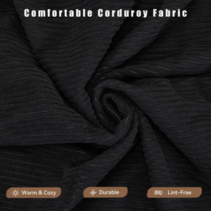 English Elm [new Arrived] Modular Corduroy Sofa Bed Four Sections Convertible Sleeper for Studio Apartments Black W1628P360505