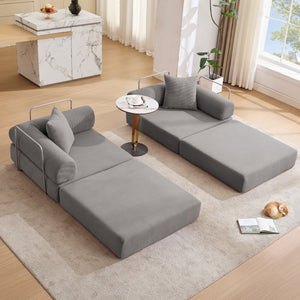 English Elm [new Arrived] Modular Corduroy Sofa Bed Four Sections Convertible Sleeper for Studio Apartments Dark Gray W1628P360506