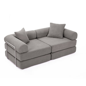 English Elm [new Arrived] Modular Corduroy Sofa Bed Four Sections Convertible Sleeper for Studio Apartments Dark Gray W1628P360506
