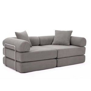 English Elm [new Arrived] Modular Corduroy Sofa Bed Four Sections Convertible Sleeper for Studio Apartments Dark Gray W1628P360506