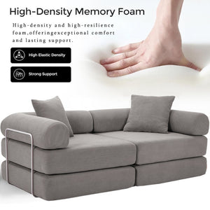 English Elm [new Arrived] Modular Corduroy Sofa Bed Four Sections Convertible Sleeper for Studio Apartments Dark Gray W1628P360506