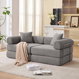 English Elm [new Arrived] Modular Corduroy Sofa Bed Four Sections Convertible Sleeper for Studio Apartments Dark Gray W1628P360506